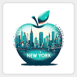 The Big Apple New York Abstract Cityscape Magnet